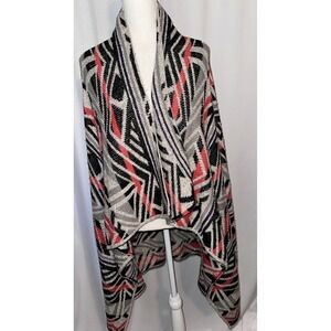 Lucky Brand Waterfall Cardigan Sweater Womens Size M Boho Western Aztec Long